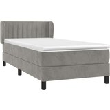 Box spring krevet s madracem svjetlosivi 90x190 cm baršunasti | shoptok.hr