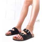  Black glitter slides on a cork sole Flotila | shoptok.hr
