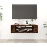 vidaXL Viseča TV omarica dimljeni hrast 100x30x26,5 cm inženirski les | Shoptok.si