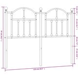  Metalno zamjensko uzglavlje crno 120 cm | shoptok.hr