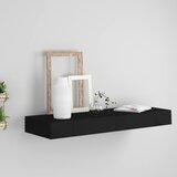 Maison Chic Stenska polica - Viseča Polica s predalom črna 80x25x8 cm, (21784523) | Shoptok.si