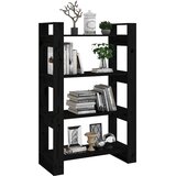 Ormarić za knjige / pregrada crni 80x35x125 cm od borovine | shoptok.hr