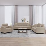  3-dijelni set sofa s jastucima smeđesivi od mikrovlakana | shoptok.hr