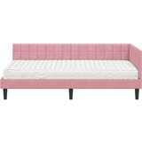  Kutni krevetni okvir s madracem 2 kom. Ružičasta 100 x 200 cm | Shoptok.si