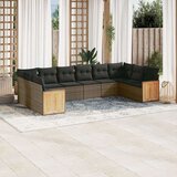 vidaXL 10-dijelni set vrtnih sofa od poliratana s jastucima sivi | shoptok.hr