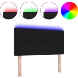  LED vzglavje s gumbi, črno, 80 cm, tekstil, (22051959) | Shoptok.si