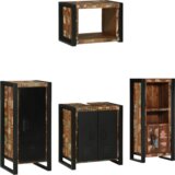vidaXL Set namještaja za kupaonicu 4 pcs Čvrsto reciklirano drvo | shoptok.hr