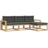 vidaXL Zunanja garnitura za sedenje 4 pcs Bela in antracit Poliester, (5000281990) | Shoptok.si