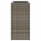  Vrtni stol sa staklenom pločom sivi 58x27,5x55 cm od poliratana | Eponuda.com