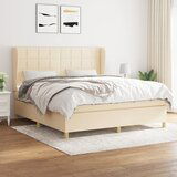  The Living Store Box spring postelja z vzmetnico krem 180x200 cm blago - Box Spring Postelja, (21450107) Cene