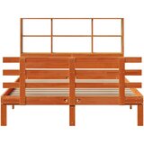 vidaXL Knjižna postelja brez vzmetnice vošč. rjava 140x200 cm borovina | Shoptok.si