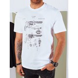 DStreet Koszulka męska z nadrukiem biała | Shoptok.si