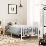 The Living Store Kovinski posteljni okvir z vzglavjem in vznožjem bel 90x190 cm - Posteljni Okvir, (21531520) | Shoptok.si