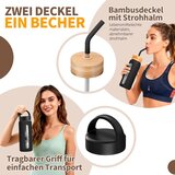 HYDRAGLAZIC 600 ml steklenica iz stekla z dvema pokrovoma | Shoptok.si