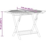  Sklopivi vrtni stol 110x110x75 cm od masivne tikovine | shoptok.hr