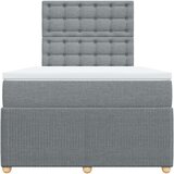 vidaXL Boxspring postelja z vzmetnico svetlo siva 120x190 cm blago | Shoptok.si