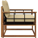  Set vanjskih sofa Čvrsto drvo akacije i Textilene Prirodna - Prirodno i bež Mreža | shoptok.hr