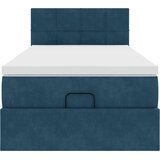  Otomanski krevet s madracem i LED tamnoplavi 80x200cm baršun | shoptok.hr
