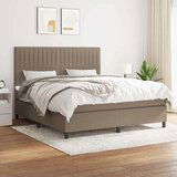  Box spring postelja z vzmetnico taupe 160x200 cm blago, (20895613) | Shoptok.si