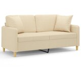 Maison Chic kavč - Sofa - Kanape dvosed z blazinami krem 140 cm blago, (21727377) Cene