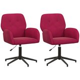 vidaXL Okretne radne stolice 2 kom. 54 x 55 x 90 cm Vinska crvena - boja crnog vina 2 | shoptok.hr