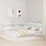 vidaXL Postelja z knjižno omaro Bela 180x200 cm iz inženirskega lesa | Shoptok.si