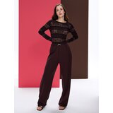 Sinsay Wide leg hlače s naborima i dekorativnim remenom | shoptok.hr