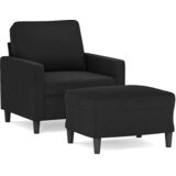  Fotelja s tabureom crna 60 cm baršunasta | Eponuda.com