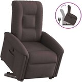  Naslanjač s funkcijo vstajanja temno rjavo blago, (21824846) | Shoptok.si