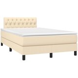 Krevet s oprugama i madracem LED krem 120 x 190 cm od tkanine | Eponuda.com