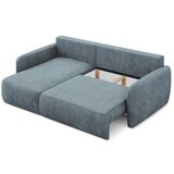 Makamii Prljavo plava sklopiva/s prostorom za odlaganje kutna garnitura od šenila (s lijevim kutom/s ležaljkom) Lilo – | shoptok.hr