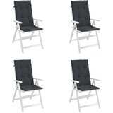  Jastuci za vrtne stolice 4 kom crni 120 x 50 x 3 cm od tkanine | shoptok.hr