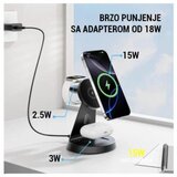  Desktop držač za mobilni telefon magnetic ZJ02 3u1 (wireless punjac za mobilni telefon, slusalice i Apple smart watch) Cene