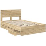  Krevetna konstrukcija s ladicama Sonoma hrast 120 x 190 cm | shoptok.hr