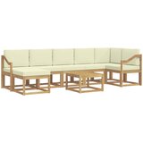vidaXL Zunanja garnitura za sedenje 8 pcs Bela in krem Poliester, (5000281361) | Shoptok.si