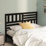  Uzglavlje za krevet crno 126 x 4 x 100 cm od masivne borovine | shoptok.hr