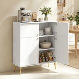  Moderni kredenc bife 105 4 cm s metalnim nogama za blagovaonicu i kuhinju krem ​​bijela | shoptok.hr