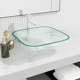 The Living Store Stekleni umivalnik 42x42x14 cm prozoren - Umivalnik, (21751183) | Shoptok.si