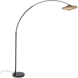 QAZQA Moderne booglamp zwart oosterse kap met bamboe 50 cm - XXL Rina Cene