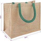  Torbe od jute 10 Prirodna i zelena 26 x 22 x 14 cm 100% Jut Slike