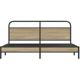  Metalni okvir kreveta bez madraca boja hrasta 183x213 cm | shoptok.hr
