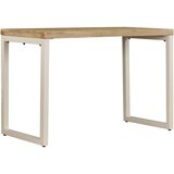 In blagovaonski stol 115 x 55 x 76 cm masivno drvo manga i čelik | shoptok.hr