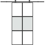  Klizna vrata s priborom 102,5x205 cm kaljeno staklo i aluminij | shoptok.hr