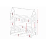 Molarem Home Drveni dječji krevet na kat Iga s tri kreveta i ladicom - svijetlo drvo - 200x90 cm - Bez madraca | shoptok.hr