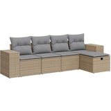 vidaXL 5-dijelni vrtni set sofa s jastucima bež od poliratana | shoptok.hr
