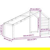 vidaXL Streha za otroško posteljo voščeno rjava 198x97x113 cm borovina | Shoptok.si