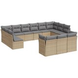  The Living Store Vrtna sedežna garnitura 13-delna z blazinami bež poli ratan - Vrtna Sedežna Garniture, (21449638) | Shoptok.si