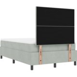 vidaXL Postelja s škatlo z vzmetnico in klubsko mizo svetlo siva 120x190 cm žamet | Shoptok.si
