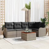  Sjedeća garnitura za vrt 6 kom. Siva poliratan 232,5 x 122,5 x 69 cm | Shoptok.si