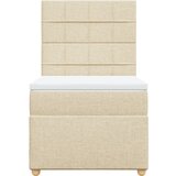 Okvir kreveta s oprugama i madrac krem 80x200 cm od tkanine | shoptok.hr
